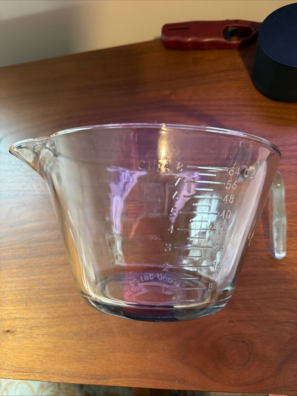 Pampered Chef Clear Glass Mixing Bowl with Measuring Marks 8 cup w lid - Picture 4 of 14